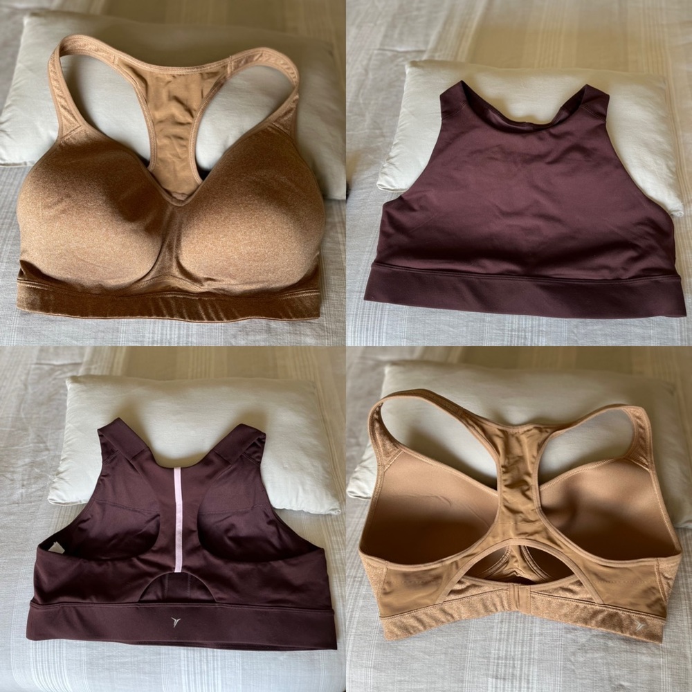 Lot of 2 Old Navy Racerback Sports Bras, wireless - 36DD, XL